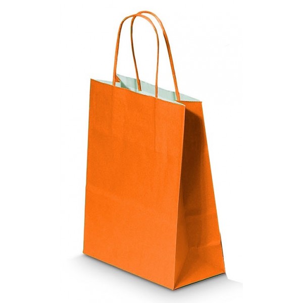 Punga hartie pentru cadou B5 Papiroti 04626, m.rasucite, 90g/m², 18x22x8cm, portocaliu