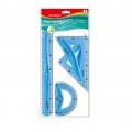 Set geometrie 30cm KEYROAD KR971105 4 piese/blister PVC flexibil