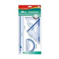 Set geometrie 30cm KEYROAD KR971429 4 piese/blister PVC