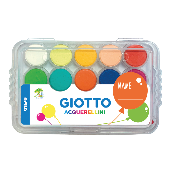 Acuarele Giotto, cu pensula, 15 culori, 15mm, F315