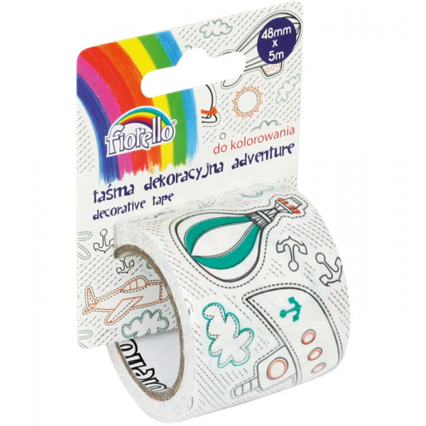 Accesorii creatie - banda adeziva, 48mm x 5m, de colorat Adventure, blister 1 buc, Fiorello, 170-2321