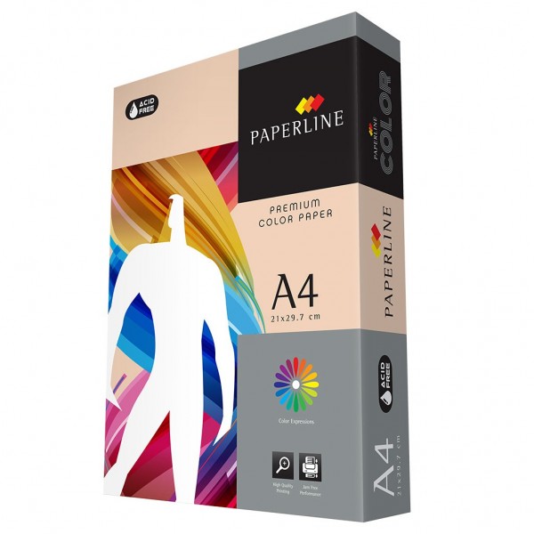 Hartie colorata A4 Paperline 150, 80g/mp, piersica pastel, top 500 coli