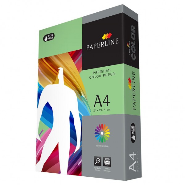 Hartie colorata A4 Paperline 190, 80g/mp, verde pastel, top 500 coli