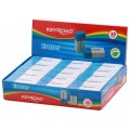 Radiera Keyroad Duo KR971645, dreptunghi, 39x17x12mm, alb-albastru, 2/3 pentru creion, 1/3 pentru pix, cerneala