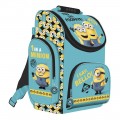 Ghiozdan St.Majewski Minions, 1 compartiment, 3 buzunare, bleu, 24803