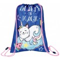 Rucsac cu snur pentru copii Bambino Caticorn 29389, albastru cu roz