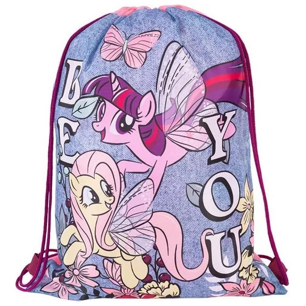 Rucsac cu snur pentru copii St.Majewski My Little Pony 34659, bleu cu roz