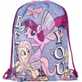 Rucsac cu snur pentru copii St.Majewski My Little Pony 34659, bleu cu roz