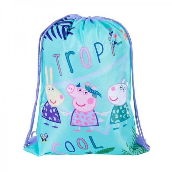 Rucsac cu snur pentru copii St.Majewski Peppa Pig 34703, bleu