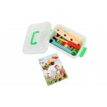 Jucarie educativa lemn, trusa scule+accesorii/caseta PVC cu maner