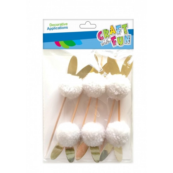 Accesorii creatie - topper decorativ, set 6 buc, Craft with Fun, 471479