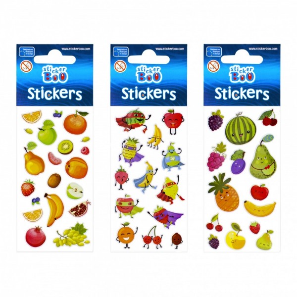 Abtibilduri - fructe, set 14-20 buc, Sticker Boo, 471543