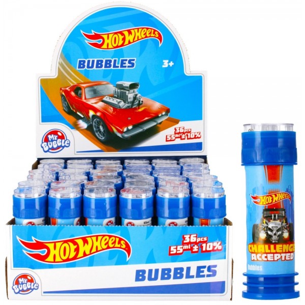 Jucarie solutie baloane sapun, Hot Wheels, recipient din plastic, 485315, 55ml