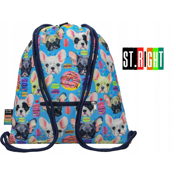 Rucsac cu snur pentru copii St.Right Dogs 623172, bleu, 45x35cm