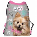 Rucsac cu snur pentru copii St.Majewski My Little Friend Dog 642838, roz, 43.5x32.6cm