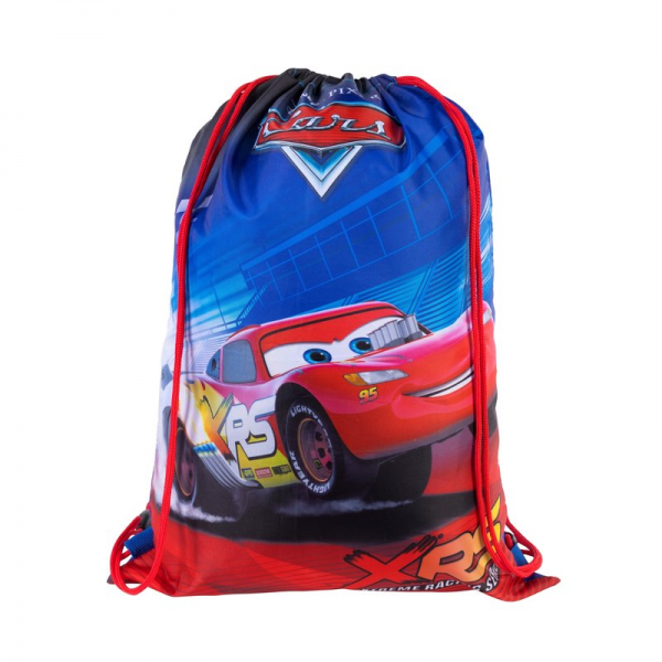 Rucsac cu snur pentru copii St.Majewski Cars 624926, rosu cu albastru, 32x45cm