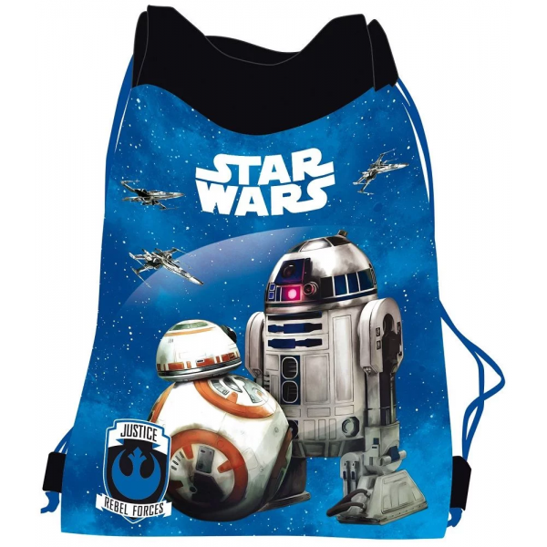 Rucsac cu snur pentru copii St.Majewski Star Wars 221699, albastru