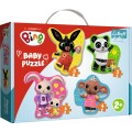 Puzzle carton 4in1 3-6 piese Trefl Baby - Bing - set 4x personaje, 26085, 2+ ani