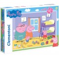 Puzzle carton 60 piese Clementoni Supercolor Maxi - Peppa Pig - dormitorul, 26438, 4+ ani