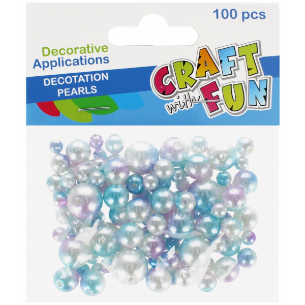 Accesorii craft - margele perle, 5-12mm, mov, set 100 buc, Craft with Fun, 521619