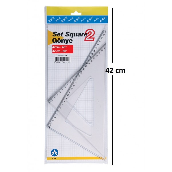 Set 2x Echer ARK 520, 42cm, 45 grade, 60 grade, plastic transparent