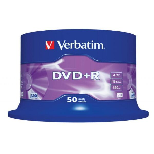 DVD+R Verbatim 43550, 4.7GB / 120min, 16x, set 50 buc