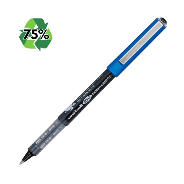 Roller Uni-ball Eye Ocean Care UB-150, 0.5mm, cu capac, 75% din materiale reciclate din care 10% deseuri din oceane