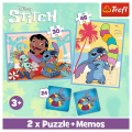 Puzzle carton 2in1 30, 48 piese Trefl Stitch - O zi fericita pentru Lilo & Stitch, 539654, 3+ ani