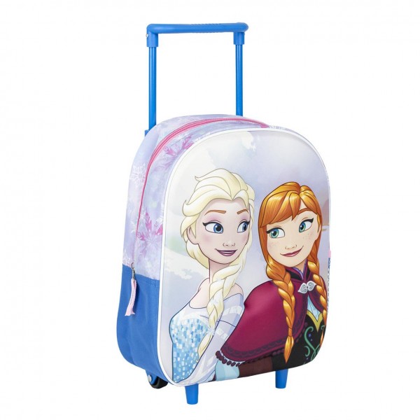 Ghiozdan gradinita Cerda Frozen 3D, 31cm, 1 compartiment, tip troller, albastru cu roz, 37028