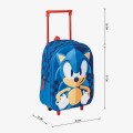 Ghiozdan gradinita Cerda Sonic 3D, 31cm, 1 compartiment, tip troller, albastru, 37034