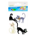 Sticker fetru pisicute, Craft with Fun, 480890, set 4 buc