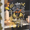 Set 4x Marker cu creta UNI Chalk PWE-5M XMAS Scandinavian, 1.8-2.5mm, alb, auriu, argintiu, negru + 2 sabloane A3