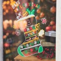 Set 4x Marker cu creta UNI Chalk PWE-5M XMAS Traditional, 1.8-2.5mm, alb, auriu, verde, rosu + 2 sabloane A3