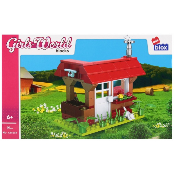 Set de constructie Alleblox Girls World - casa la tara- AB6028 / 547908, 91 piese, 6+