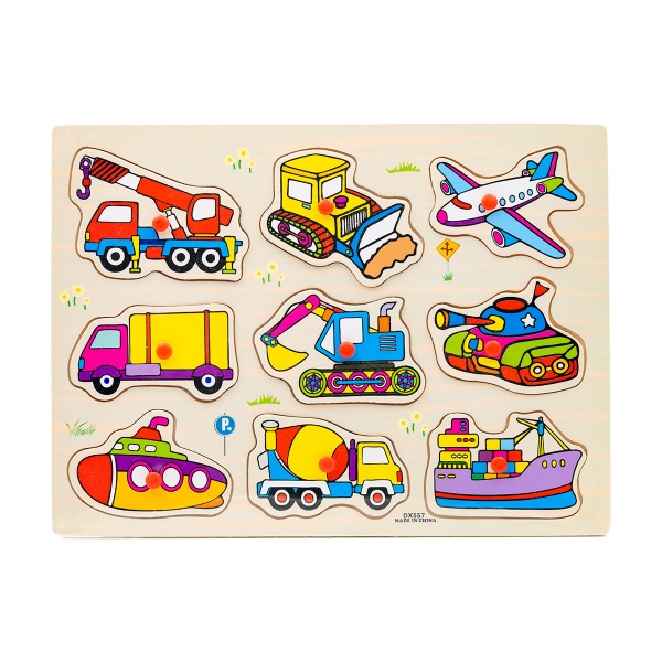 Puzzle lemn educativ - Utilaje / Masini, 3+ ani, Colorarte, DX525/DX541/DX557/DX561/DX555