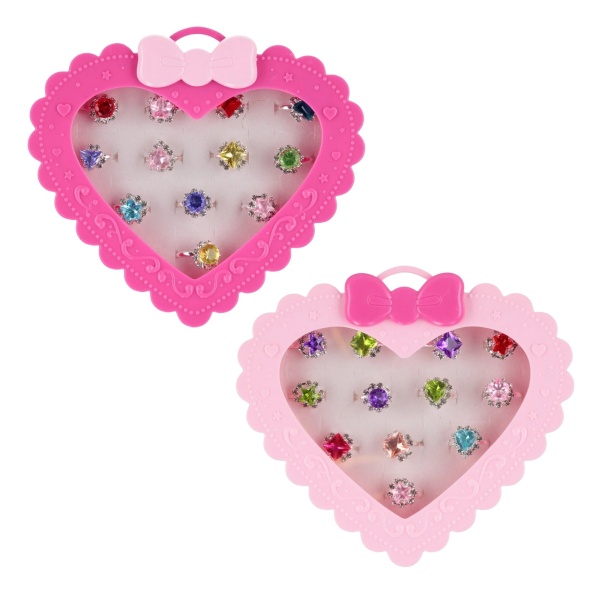 Accesorii creatie - inele - diamant, cutie inima, 13 cm, set 12 buc, MegaCreative 543826