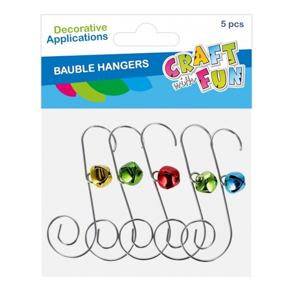 Accesorii creatie - carlig metalic cu clopotel, 6 cm, set 5 buc, Craft with Fun 545861