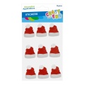 Accesorii creatie - stickere autoadezive - caciulite Mos Craciun, set 9 buc, Craft with Fun 545827