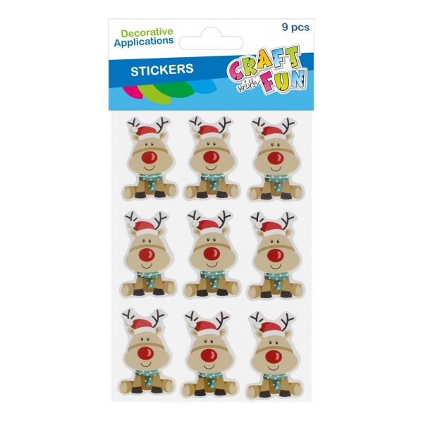 Accesorii creatie - stickere autoadezive - ren, set 9 buc, Craft with Fun 545864