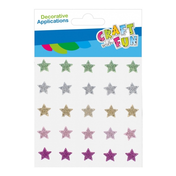 Accesorii creatie - stickere autoadezive - stelute diverse culori, set 25 buc, Craft with Fun 531850