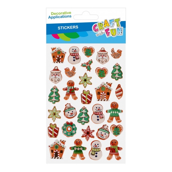 Accesorii creatie - stickere autoadezive - motive Craciun, set 30 buc, Craft with Fun 545868