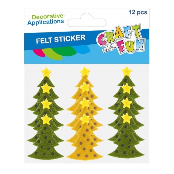 Sticker fetru braduti, Craft with Fun, 545857, set 16 buc