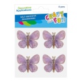 Accesorii creatie - stickere autoadezive - fluturi mov cu auriu, set 4 buc, Craft with Fun 545773