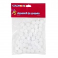 Accesorii creatie - Pom Pom, alb, 10mm, set 50 buc, Colorarte, MY20