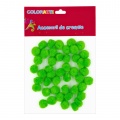 Accesorii creatie - Pom Pom, verde deschis, 10mm, set 50 buc, Colorarte, MY22