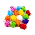 Accesorii creatie - Pom Pom textil, diverse culori, cu sclipici, 30mm, set 16 buc, Colorarte