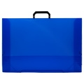 Servieta plastic CNX, cu maner, 50x35x3cm, negru / albastru