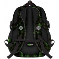 Ghiozdan St.Majewski St.Right Green Game, 43cm, 4 compartimente, negru cu verde
