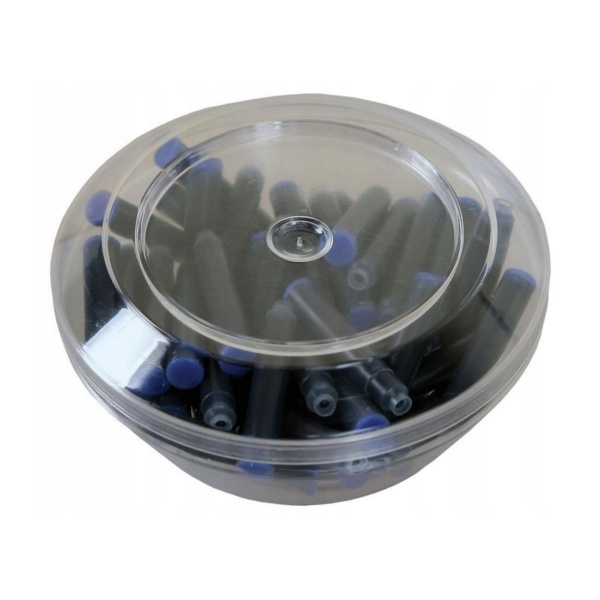 Patroane cerneala scurte (rezerve) Cresco 80048, cerneala albastra, cutie plastic OZN cu 50 buc