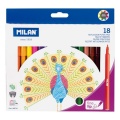 Carioci colorate Milan 06F18, 18 culori, varf 2mm, blister carton